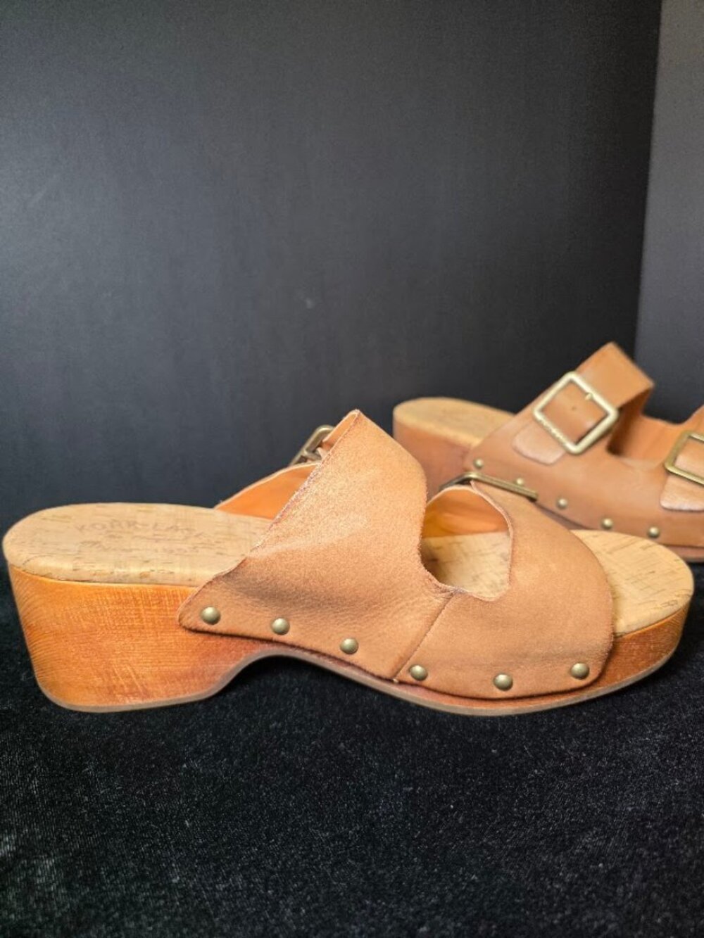 Kork-Ease Saffron Slide Leather Sandal Cork Woodgrain 9 - Picture 4 of 11